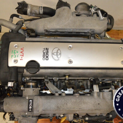 TOYOTA 1JZGTE VVTi SINGLE TURBO ENGINE 2.5L FRONT SUMP MOTOR AUTO TRANS, ECU